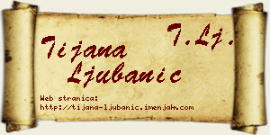 Tijana Ljubanić vizit kartica